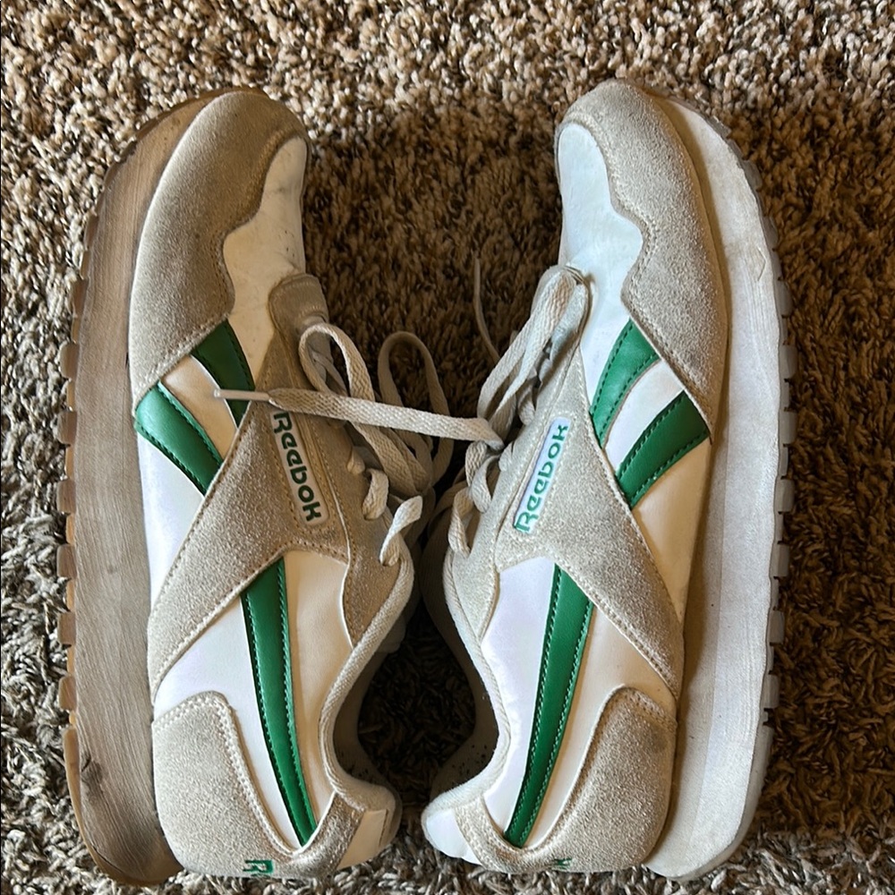 Reebok Classic White and Green Trainers